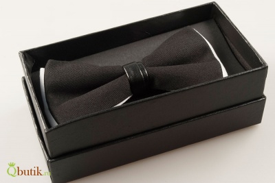 Джинсовый галстук бабочка "ZG" чёрного цвета